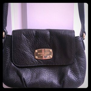 Michael Kors black leather cross body-like new $35